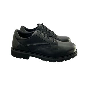 GBX Leather Work Oxfords Lace Up Mens 13M Black Comfort Lug Sole Comfy Operator